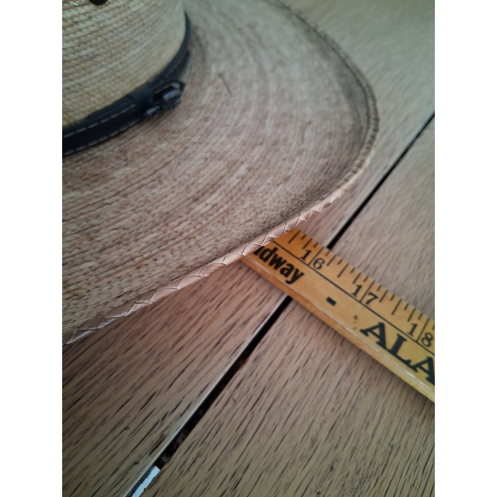 ARIAT Western Men's Fired Palm Leaf Straw Western Cowboy Hat Sun Protection Farm - Picture 12 of 16